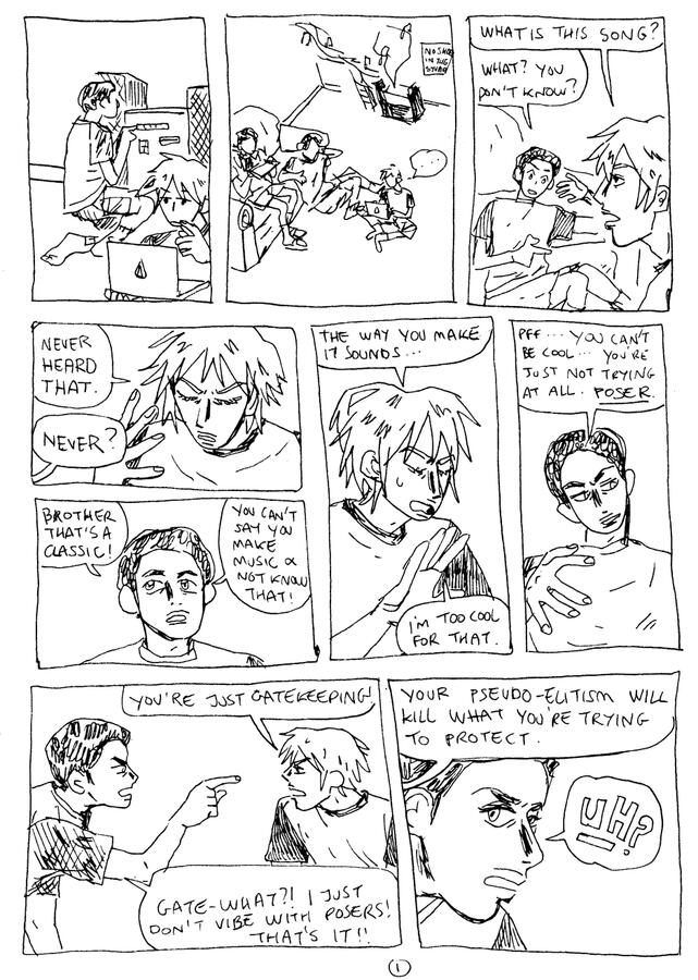 page of my personal comic MSAT, from the 'ayo' chapter, available for free on comicfury, 2024