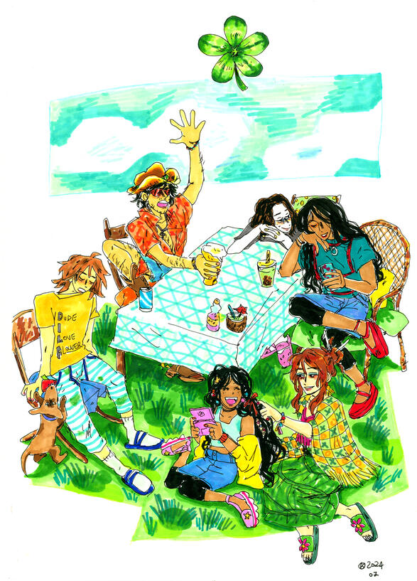 family picnic, original work, 2024