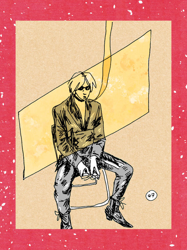 illustration from the "wake up, mf!" fanzine, about luna sea's bassist, onose jun, 2024